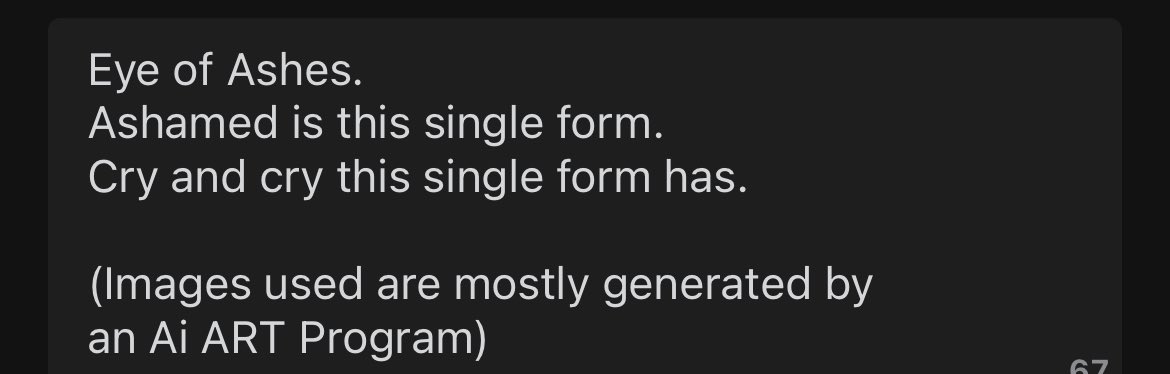 WhatIsAndNot's tweet image. Okay. This is an OOC post. I just want to get this off my best. This shit annoys me with AshesAshamed.

Yes it is Ai generated. In the bio I list it as Ai generated. And even if you do see it in the bio— yiu shouldn’t post this comment— JUST DONT POST IF YOU DONT WANT TO INTERACT