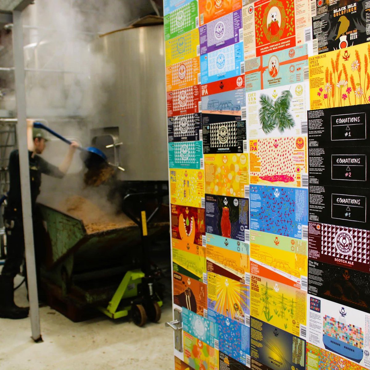 Our artwork door! Can you spot an old favourite?

Fergus in the background mashing out one of our new spring releases...keep your eyes peeled!