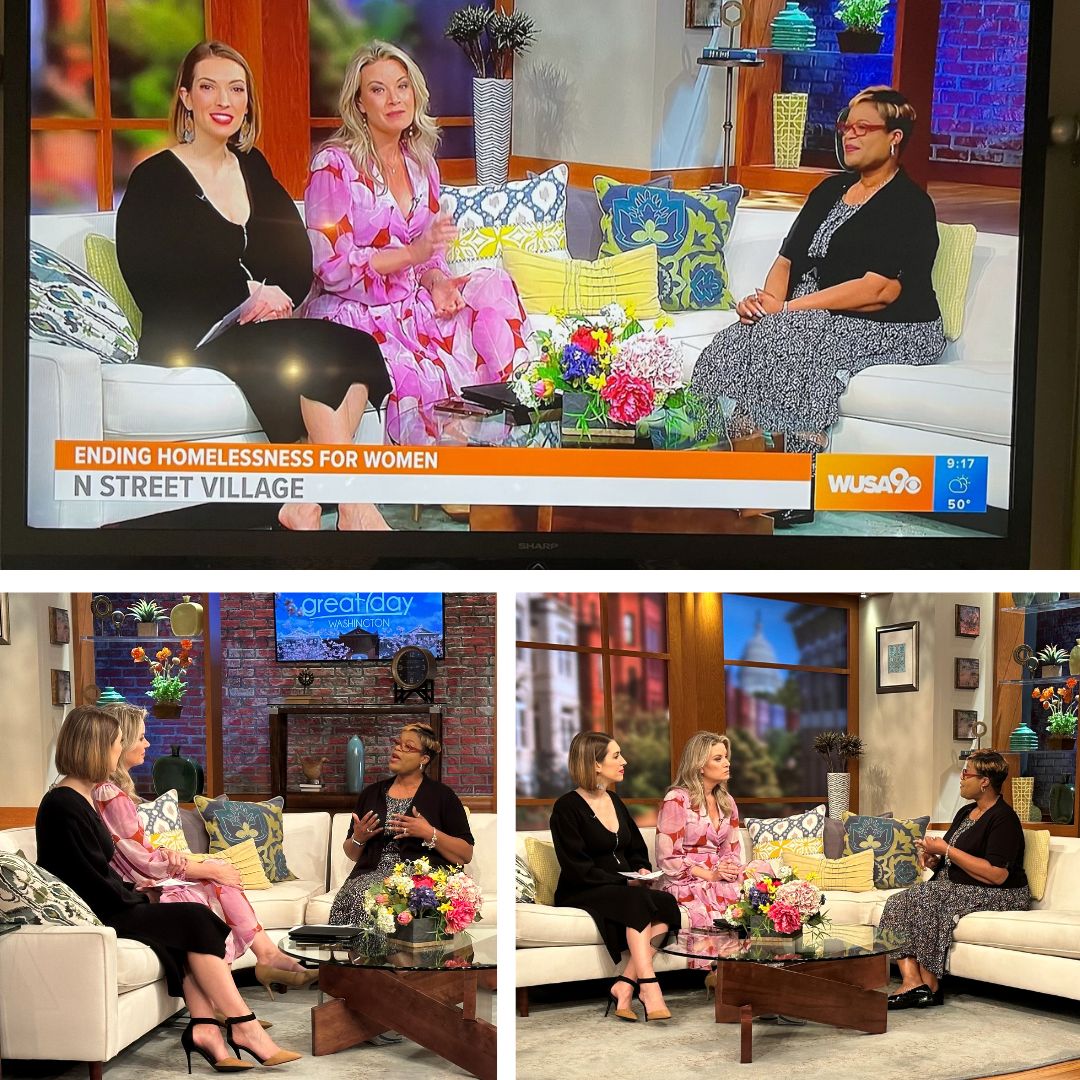 Huge thanks to WUSA9's Great Day Washington hosts, <a href="/_EllenBryan/">Ellen Bryan</a> and <a href="/KristenBerset/">Kristen B.</a>, for inviting CEO Kenyatta T. Brunson on this morning's show to talk about how N Street Village is working to end homelessness for women in DC. [Link coming soon.] #ItTakesAVillage #WomenLeaders