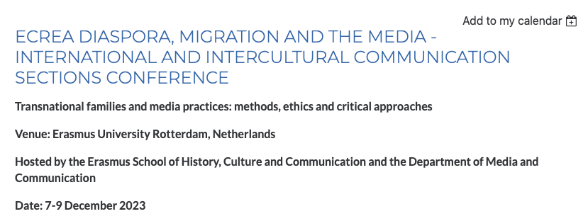 📎the cfp for the <a href="/ecreadmm/">ECREADMM</a> Transnational families and media practices: methods, ethics and critical approaches conference happening <a href="/erasmusuni/">Erasmus University</a> 7-8 december '23 is now out - it looks great >> with keynotes by <a href="/MandyPazAlencar/">Amanda Alencar</a> &amp; <a href="/MyriaGeorgiou4/">Myria Georgiou</a>  🌟ecrea.eu/event-5179455
