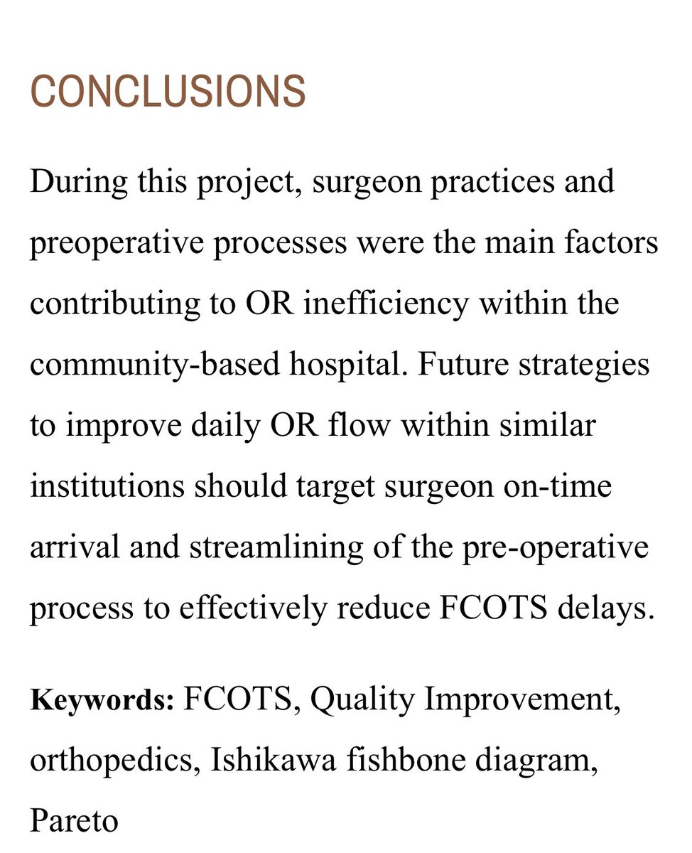creakyjorts's tweet photo. Saul, et al. (2022) determined in a retrospective survey of their facility that main contributors to poor #FCOTS were surgeon lateness and preop inefficiencies https://t.co/MA5XCUTUiL