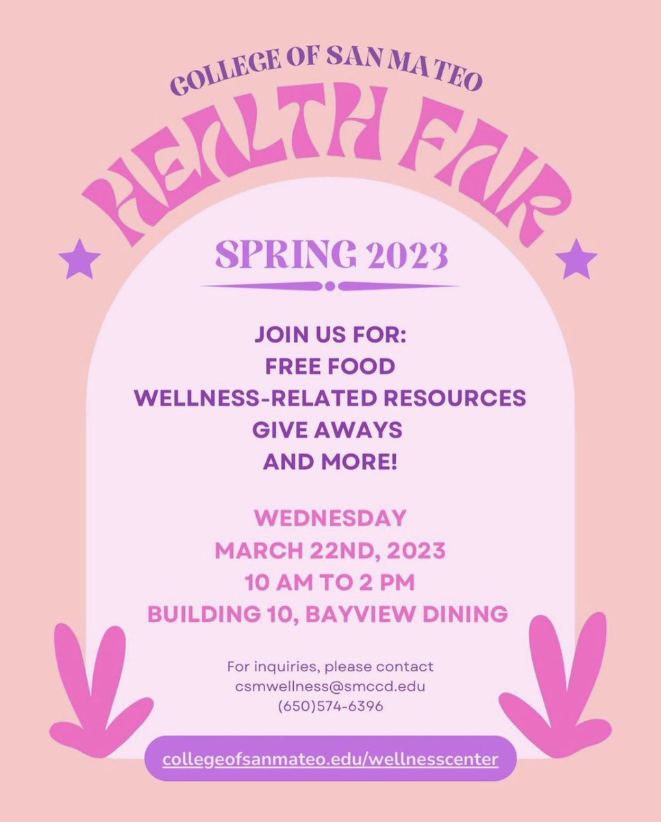 csmbulldogs's tweet photo. Today, Wednesday, March 22, is our Health Fair! Join us and get connected to wellness-related resources!
#wellness #csm100 #sanmateo #sanmateocounty https://t.co/kGVyMhIb2b