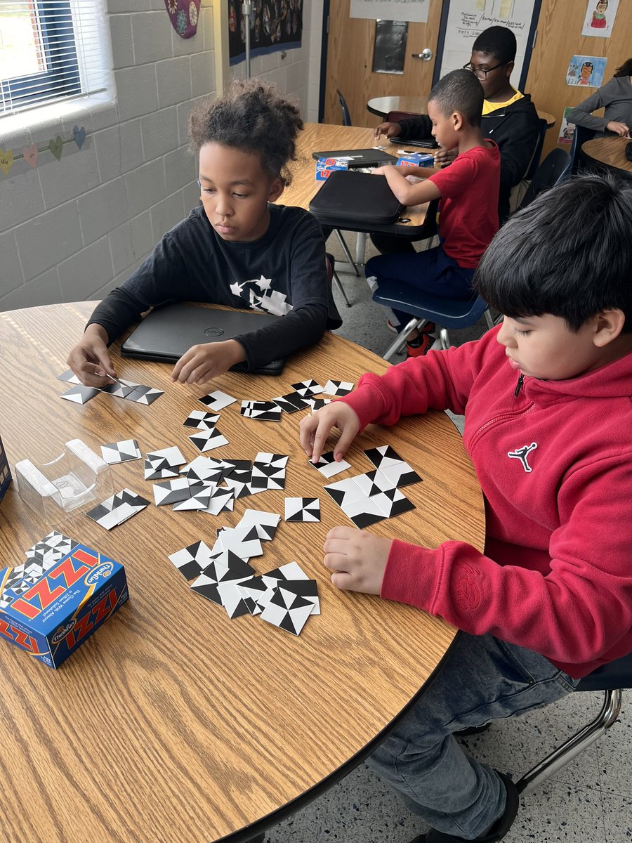 Fifth grade AAP students <a href="/MountEagleES/">Mount Eagle ES</a> played the strategy game, IZZY for their warm-up! This Thinkfun game promotes spatial awareness skills!