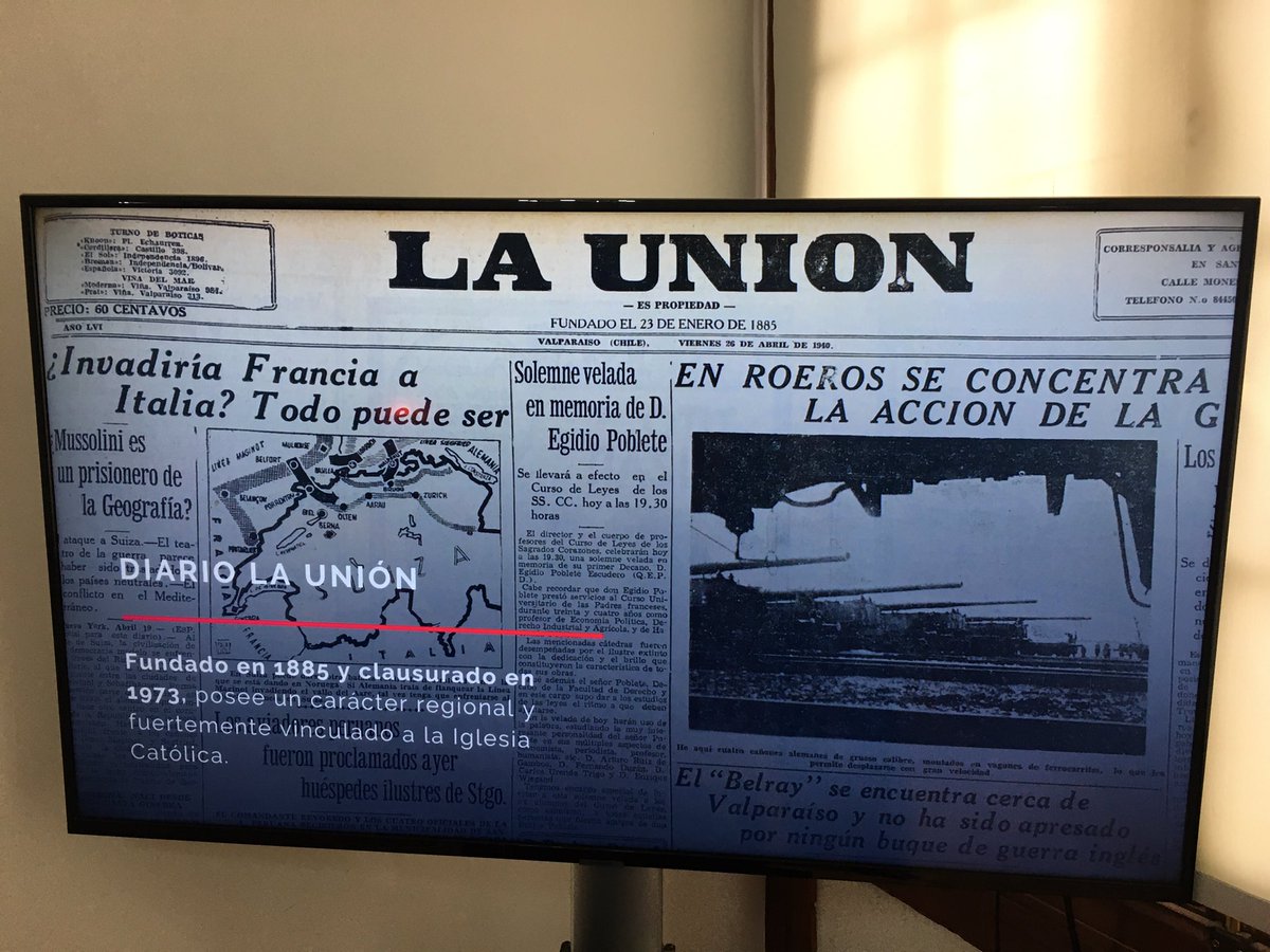 hoplita_'s tweet photo. Hoy en el @ihistoriapucv se realizó el lanzamiento del repositorio digital del diario La Unión. Este recurso está disponible para investigadores en este link https://t.co/u3YDLSoetM https://t.co/LcGVaMSHVH