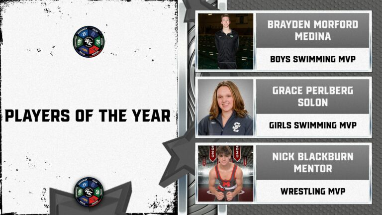 Ohio_GCC's tweet photo. Congratulations to the 2023 GCC Winter Sports Players of the Year!

Boys Swimming MVP- Brayden Morford, Medina
Girls Swimming MVP- Grace Perlberg, Solon
Wrestling MVP- Nick Blackburn, Mentor https://t.co/cOQNTy1A0U