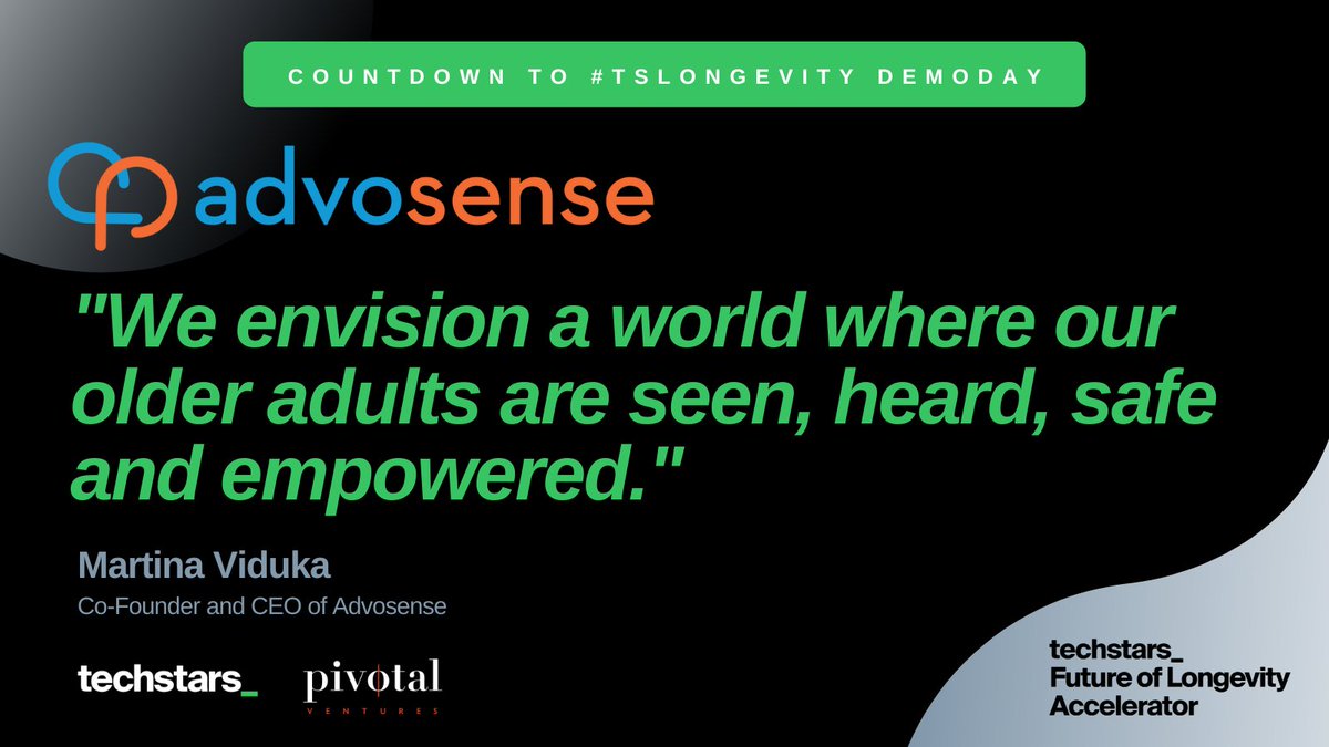 Today we are 8 (week)days away from the #TSLongevity Investment Summit and DEMO DAY! We will feature one company per day leading up to this event!

Today is <a href="/advosense/">Advosense</a>. Join us on April 3 to hear more.

Register here - tsta.rs/aW0N50NpbSS

<a href="/Techstars/">Techstars</a> <a href="/pivotalventures/">Pivotal Ventures</a>