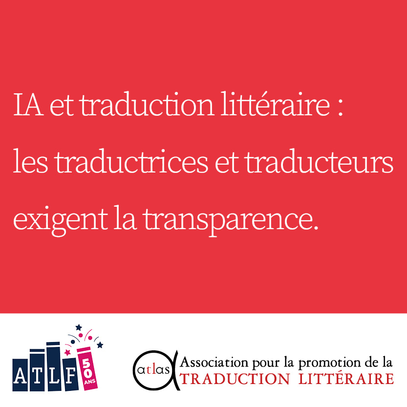 <a href="/atlftraducteurs/">ATLF_traducteurs</a> et @ATLAStrad alertent sur la propagation de l’#IA dans leur domaine. La #traduction est un artisanat de l’écrit qui doit être plus que jamais soutenu, et rester indépendant des logiciels qui n’ont d’intelligent que le nom. #xl8 #t9n

👉 bit.ly/3TyhgN4