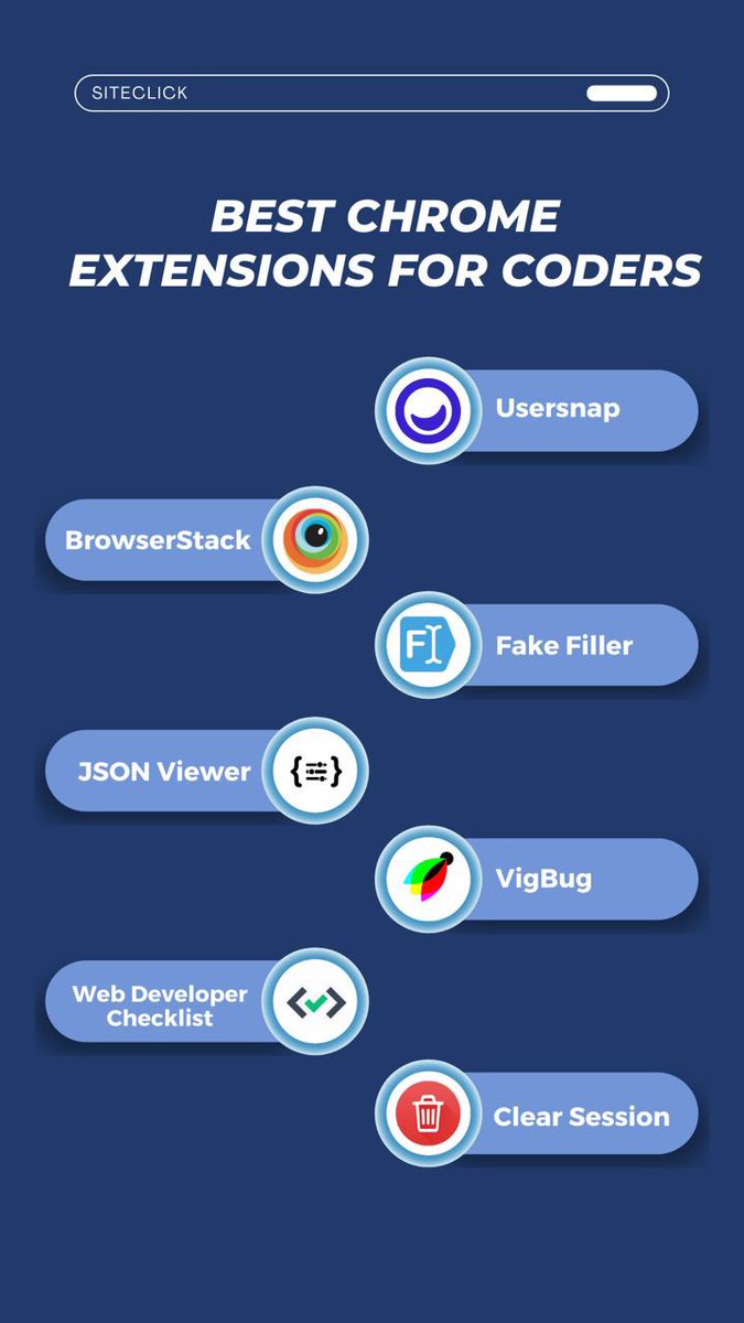 Siteclickro's tweet photo. Best Chrome Extensions for Coders 📲

#coding #programming #programmer #coder #code #webdeveloper #computerscience #softwaredeveloper #webdevelopment #programmers #siteclick #softwaredevelopment #businessdevelopment #programmerlife #consulting #tech #chrome #chromeextension https://t.co/CpLREFi5oj
