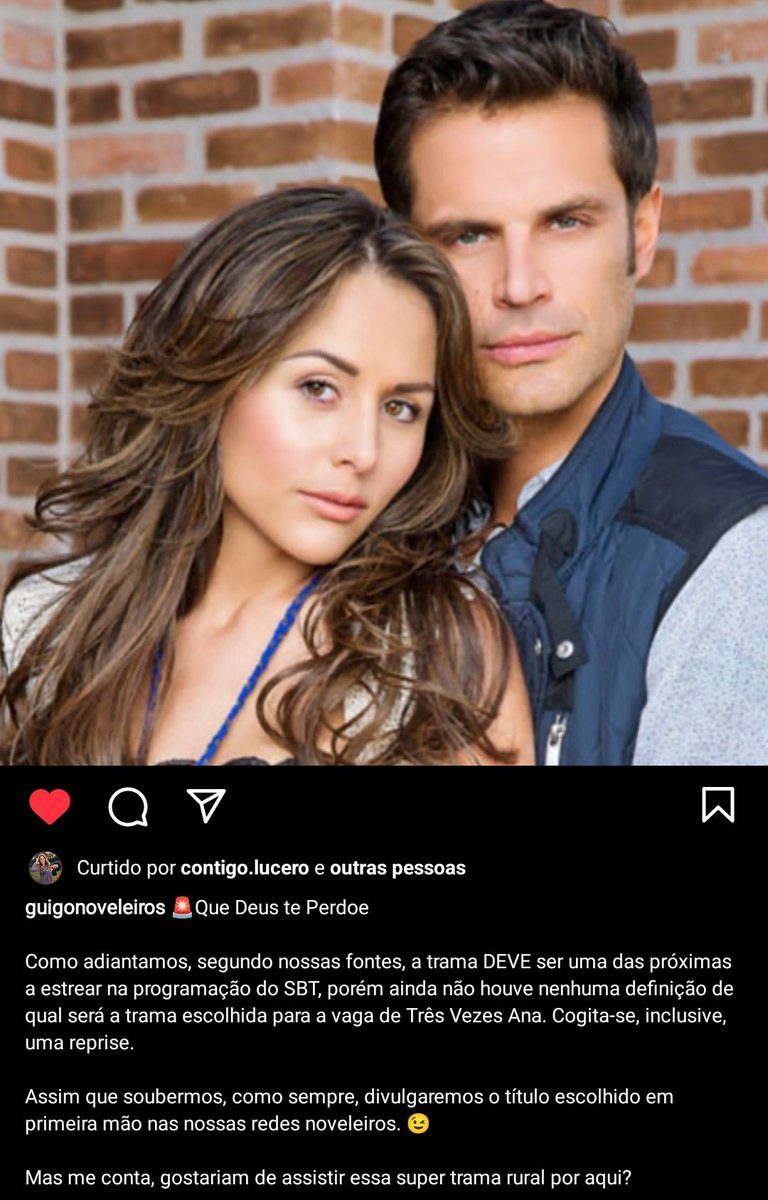 NovelasParaTS's tweet image. Através do Instagram, a @tvguigo disse que a novela #QueTePerdoneDios virá em breve nas novelas da tarde do SBT

Gostaria de acompanhar a novela?