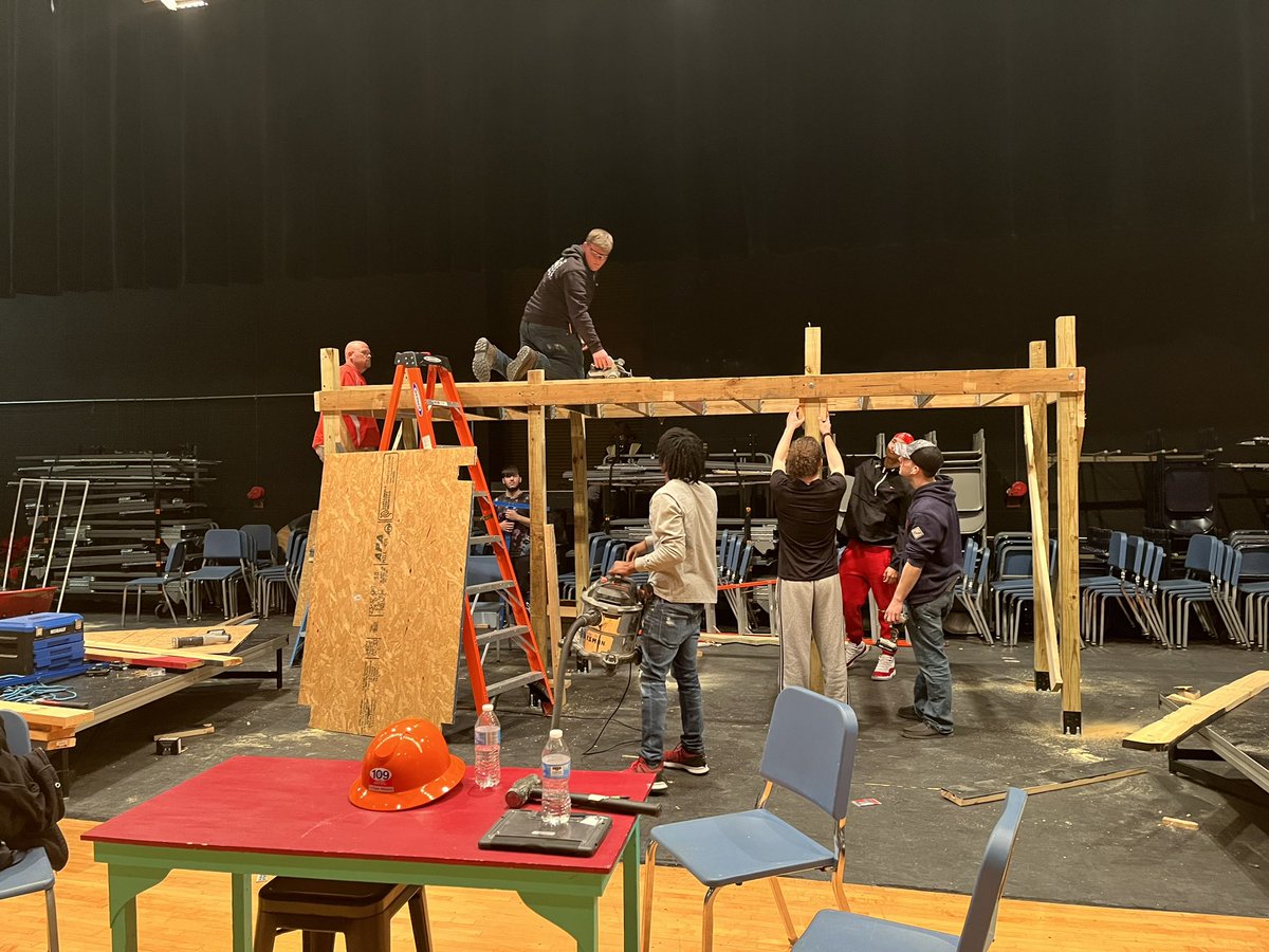 AHS Senior Construction Trades students are hard at work applying their skills building a set piece for our upcoming musical. I can’t wait to see how it comes together.