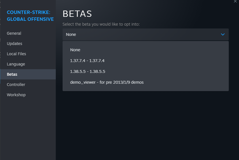 callaghan1999's tweet photo. @J3ckJ_of Removed all other betas from csgo🧐 https://t.co/zGfonjtULF