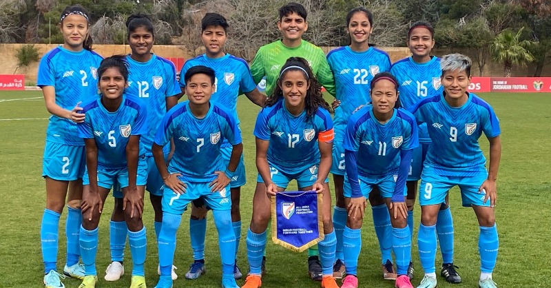 IndianFootball's tweet photo. 🇮🇳 Indian women held to a stalemate by Jordan 🇯🇴

#JORIND ⚔️ #BlueTigresses 🐯 #BackTheBlue 💙 #ShePower 👧 #IndianFootball ⚽
