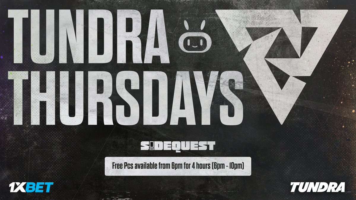 TUNDRA (@TundraEsports) on Twitter photo 2023-03-22 16:00:35 Tundra Thursday's tomorrow!🔥 ✅ FREE to use PC's available from 6-10PM at @SideQuest_Hub 📌 Unit R2, Block H4, East Grove, Commercial, 54 New Kent Rd, Elephant Park, London SE1 6TJ, United Kingdom Tundra Thursday's tomorrow!🔥 ✅ FREE to use PC's available from 6-10PM at @SideQuest_Hub 📌 Unit R2, Block H4, East Grove, Commercial, 54 New Kent Rd, Elephant Park, London SE1 6TJ, United Kingdom