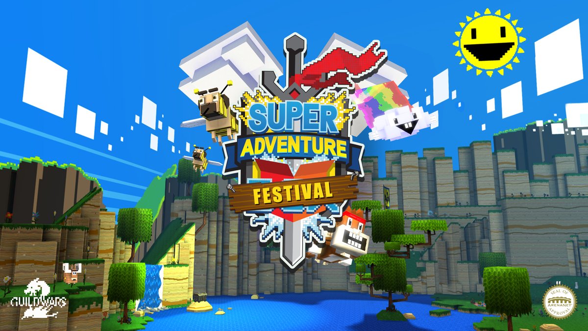 GuildWars2's tweet photo. Get ready for Baubles, Bee Dogs, and Tribulation Mode--Super Adventure Festival returns to #GuildWars2 next week! https://t.co/Yg9yfQc1Rj
