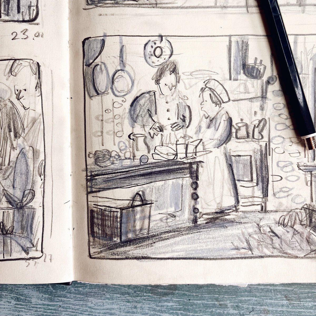 Join my patreon drawing club. Tonight live on zoom, March 22nd we'll be drawing from a film I've picked. ❤️

Here are some drawings from the last film- 6min sketches. Loved drawing these two ladies in the kitchen! ✨

patreon.com/BirgittaSif