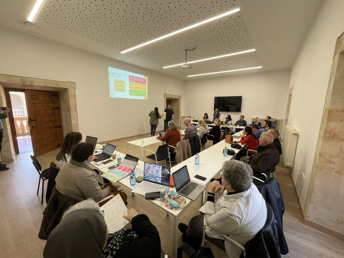 fonsi1x2's tweet photo. Final Transnational Meeting of @CreaSTEAM_proj @creasteam  in the @grial_usal @IUCE_USAL with partners of @LaSalleBCN @fidaeNazionale @studienseminar @Bursailmem16  @sadettin_turkun @EUErasmusPlus @sepiegob and Clemens Brentano school https://t.co/Ve241oXzXJ