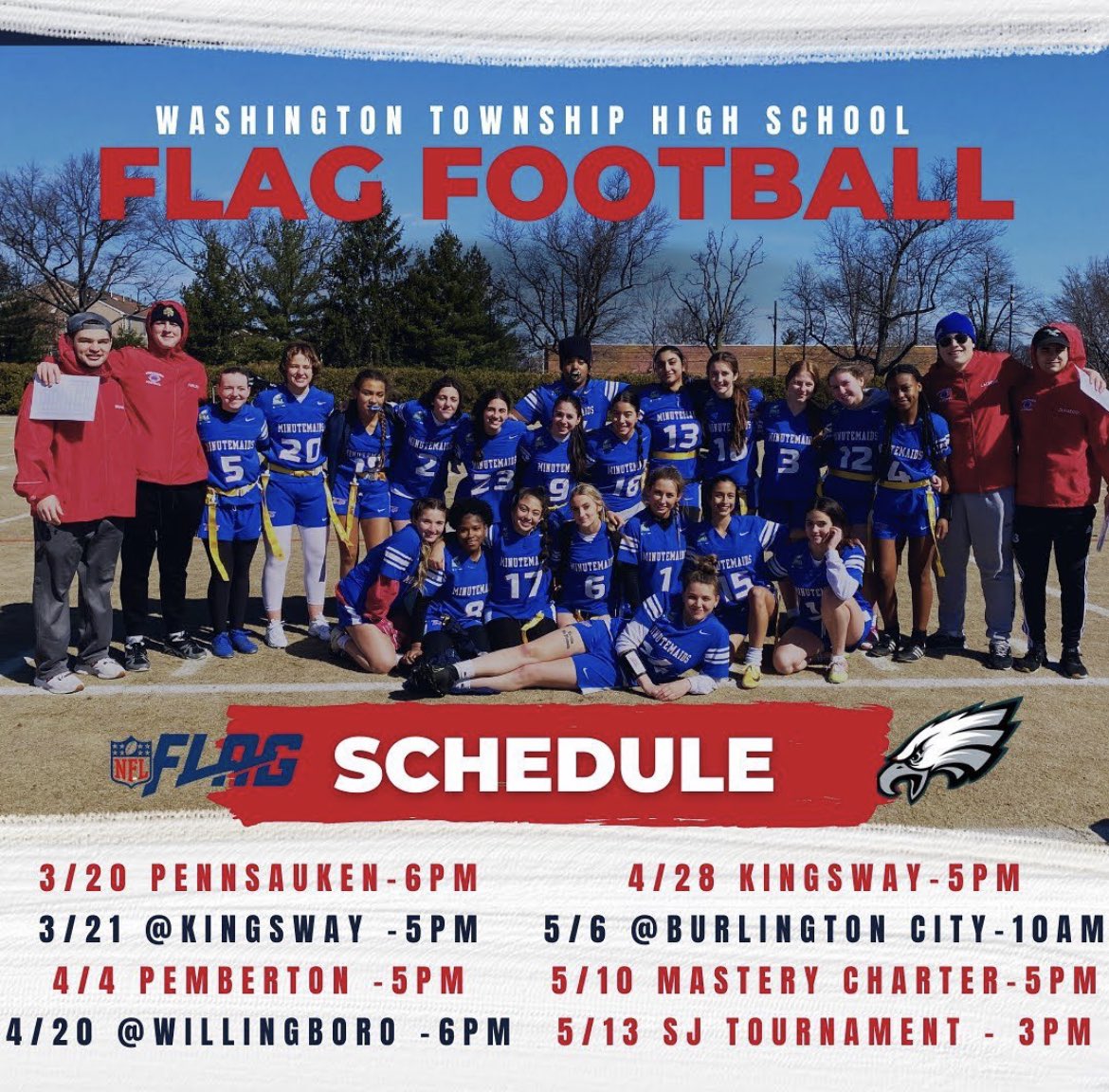#TwpFlagFootball #RoadtotheLinc 
<a href="/CoachReali/">Jenn Reali</a> <a href="/twpcoachackley/">Alexandria Ackley</a> <a href="/WTHS_Athletics/">WTHS Athletics</a> @WTHSOfficial