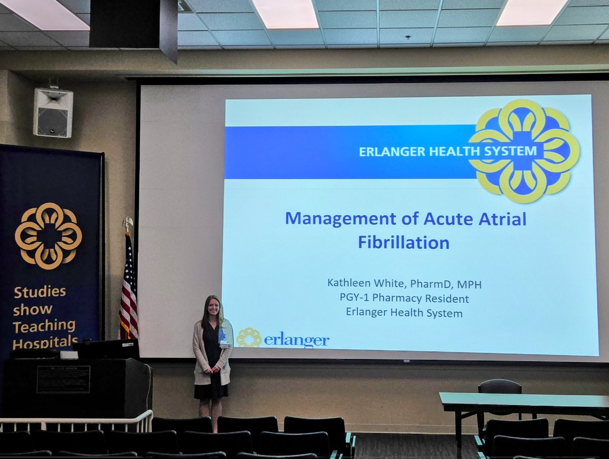 ErlangerRx's tweet image. Congrats to PGY 1 resident Kathleen White (@avyKath_22) for completing her CE presentation to the department