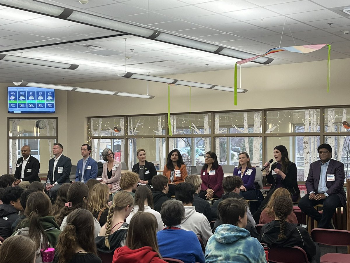 Thanks to <a href="/NCHSOFFICIAL/">Naperville Central</a> Peace&amp;Conflict Studies students who made it possible for our students to hear candidates for Mayor&amp;City Council share their sustainable energy platform. Thanks, candidates, for honoring the voice &amp; perspective of our Redhawks in this important issue.