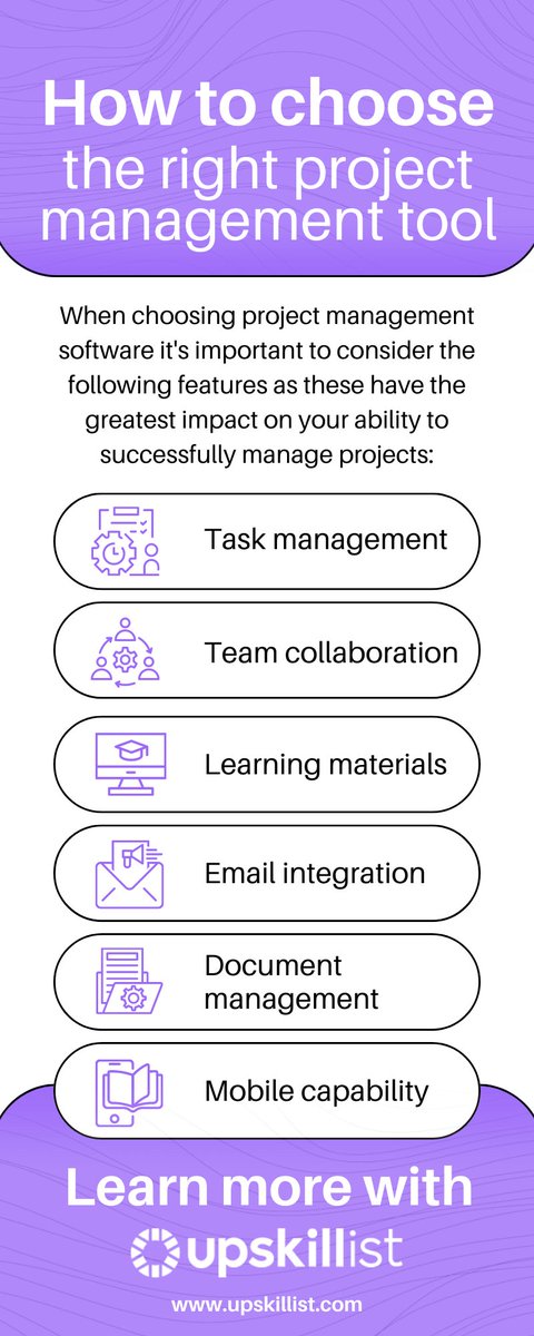 upskillist's tweet image. Here are the top 6 most important considerations when choosing project management software.
#projectmanagementsoftware