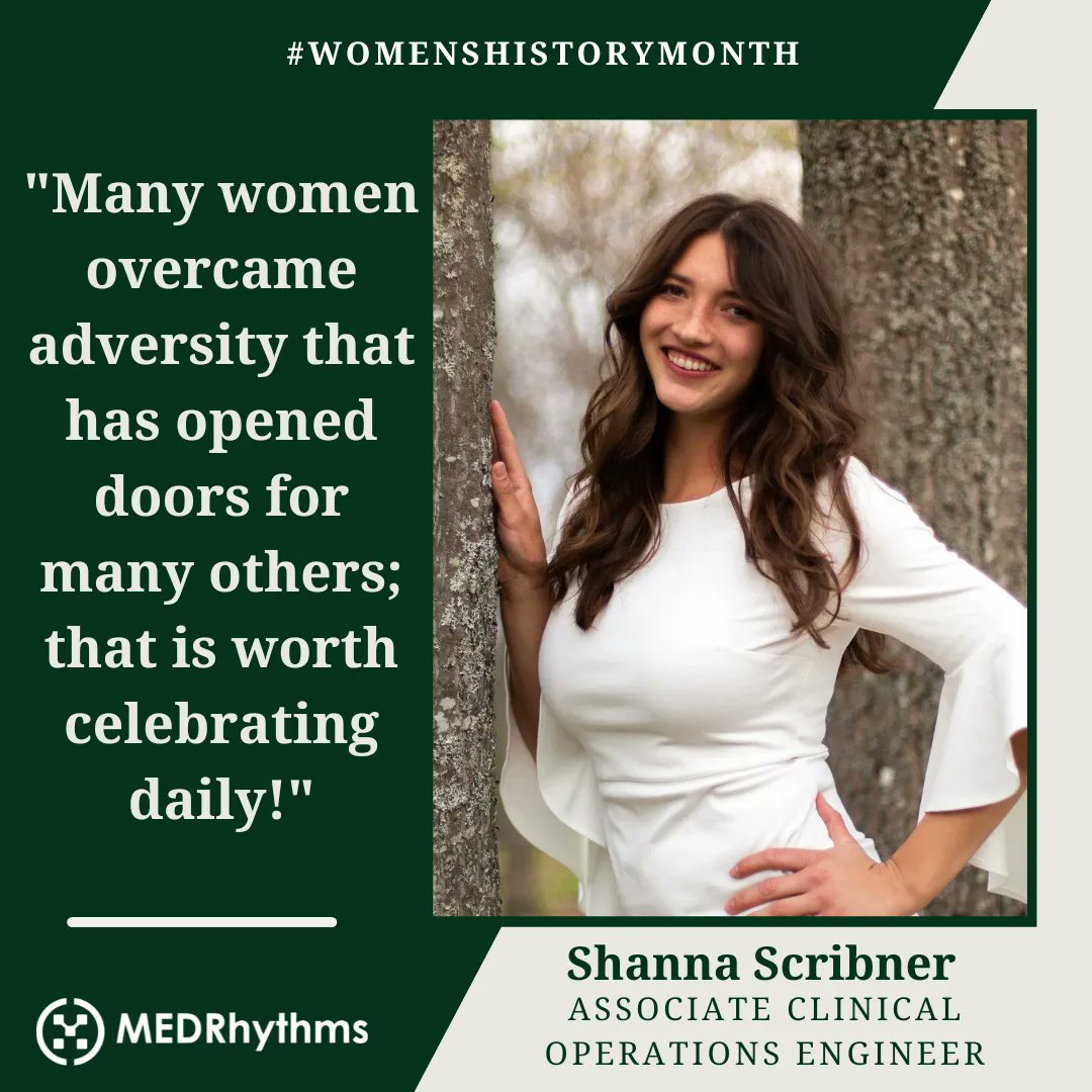 Our next Women’s History Month spotlight features Shanna Scribner, MedRhythms’ Associate Clinical Operations Engineer.

For more information on MedRhythms, visit buff.ly/3xYKsCW

#WomensHistoryMonth #WomensHistoryMonth2023 #womeninhistory #herstory #womeninSTEM