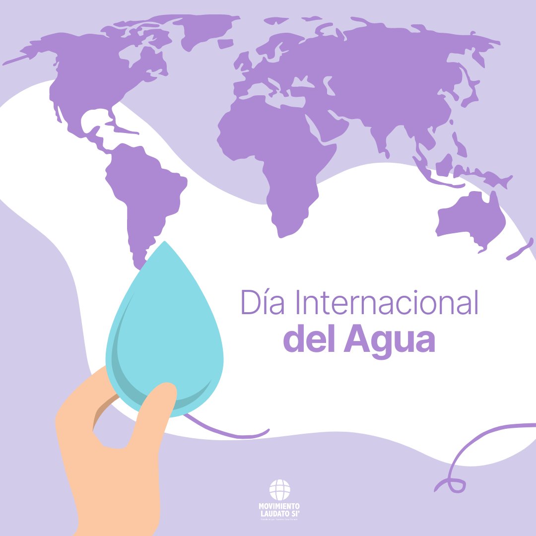 MovLaudatoSi's tweet photo. ¡Hoy celebramos el #DíaMundialdelAgua! 💜

El #agua es uno de los recursos más valiosos del #planeta, y es el momento perfecto para recordar la importancia de utilizar este recurso de manera responsable 🌎

¡Cada gota cuenta! 💧💦 

#DiaDelAgua #UsoResponsableDelAgua https://t.co/4ogX30dA5T