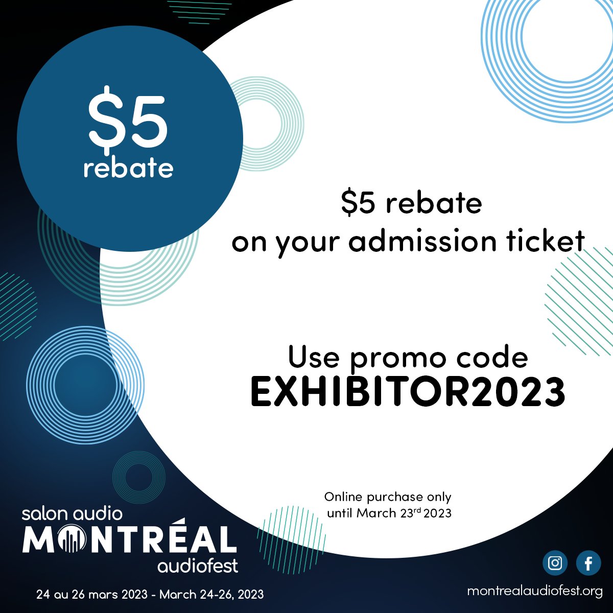 Our team is up in the air and heading to Montreal Audiofest! We wish them safe travels.

Still need a ticket? Use EXHIBITOR2023 when purchasing your ticket online for $5 off!  Valid until March 23rd.

montrealaudiofest.org/en/home