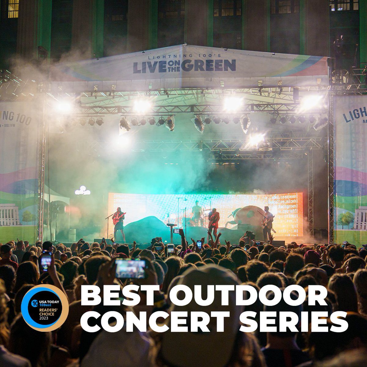 Live on the Green was nominated by <a href="/USATODAY/">USA TODAY</a> for the Readers' Choice award for Best Outdoor Concert Series! Vote for us at the link below if you like free concerts out at Public Square Park💚
👉 10best.com/awards/travel/…