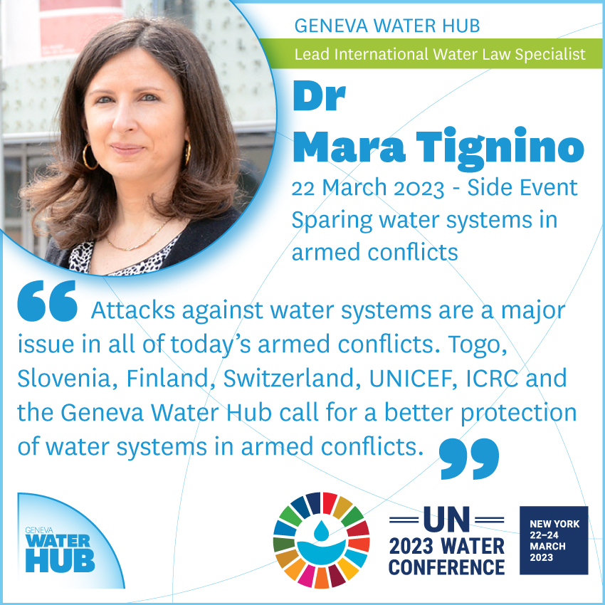 #HappeningNow <a href="/SustDev/">UN DESA Sustainable Development</a> #UN2023WaterConference UNHQ Room 6 Side Event “Sparing #water systems in armed #conflicts” #WaterAction <a href="/UN_Togo/">Nations Unies Togo</a> <a href="/SLOtoUN/">Slovenia to the UN</a> <a href="/ICRC/">ICRC</a> <a href="/UNICEF/">UNICEF</a> <a href="/swiss_un/">SwitzerlandUN</a> @swissdevcoop <a href="/bluepeace/">Blue Peace 💧</a> <a href="/SwissMFA/">Swiss MFA</a>  #WorldWaterDay2023