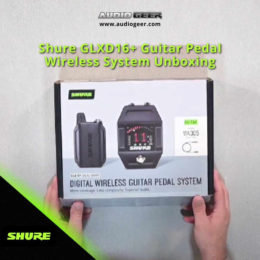 GeerTech's tweet image. Check out our unboxing of the new @shure GLXD16+ guitar pedal digital wireless system!
ow.ly/Jern50Nksz1

#Audiogeer #GeerTalk #ProAudio #ProAV #ProAVL #AVL #AVTweeps #Shure #SoundExtraordinary #recording  #unboxing #review #GuitarPedal