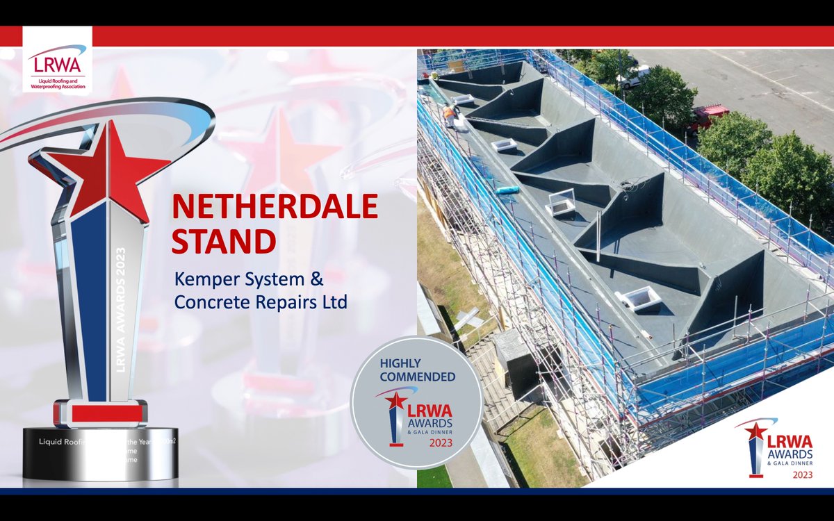 Absolutely thrilled to have been HIGHLY COMMENDED at this afternoon’s #LRWAawards for our Netherdale Stand project, working in conjunction with Concrete Repairs Ltd.
Fantastic for everyone who worked so hard on the project and FABULOUS to receive the recognition!
#LRWAawards2023