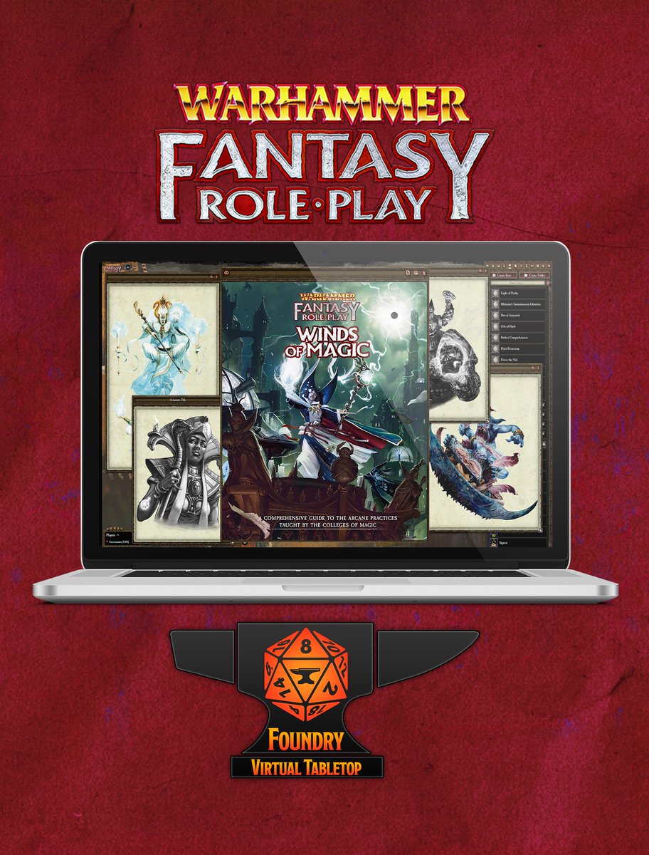 cubicle7's tweet photo. Today, we are delighted to launch Warhammer Fantasy Roleplay: The Winds of Magic for the Foundry Virtual Tabletop! Learn more here: https://t.co/NfFZwAq7d0 
#WFRP #ttrpg #rpg #WarhammerFantasyRoleplay https://t.co/slooHtwsRl