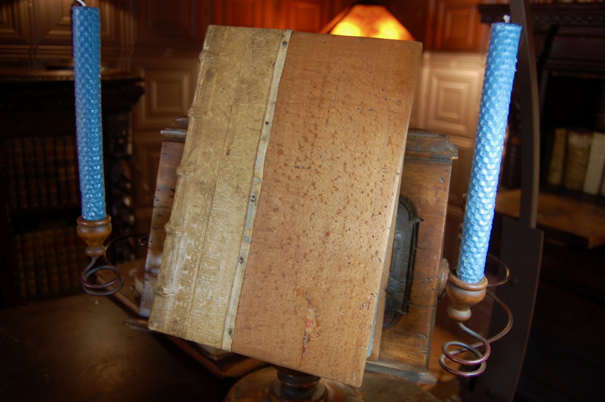 _RHCollection's tweet photo. Of course, it's also cool for other reasons! I love the binding, particularly those grungy little tacks. I don't know much about IDing binding, but I want to guess German, based on the blind tooling? Can someone correct me? #bookbinding https://t.co/J1c5fkOz9d