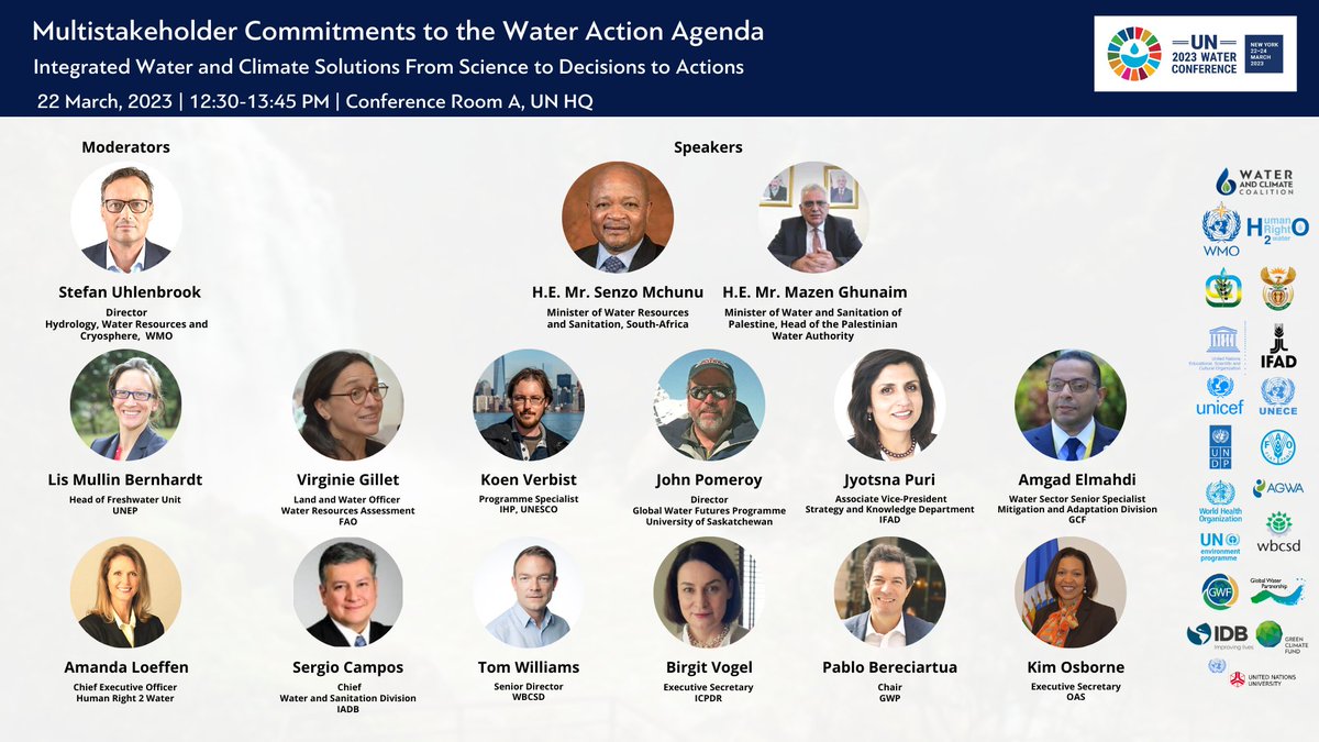 Currently at the UN 2023 Water Conference? 
Come join us at our event  happening in  Conference Room A UN HQ  at 12:30pm!
This event will discuss multi stakeholder partnerships - that lead to game-changing solutions to the pressing water and climate challenges.
