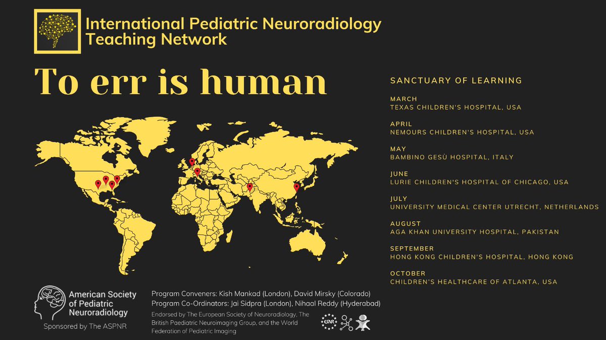 We come together again for a new season of the International Pediatric Neuroradiology Teaching Network. The sanctuary of learning- where reflective practice matters. Join us for the first edition this Saturday. #ipntn