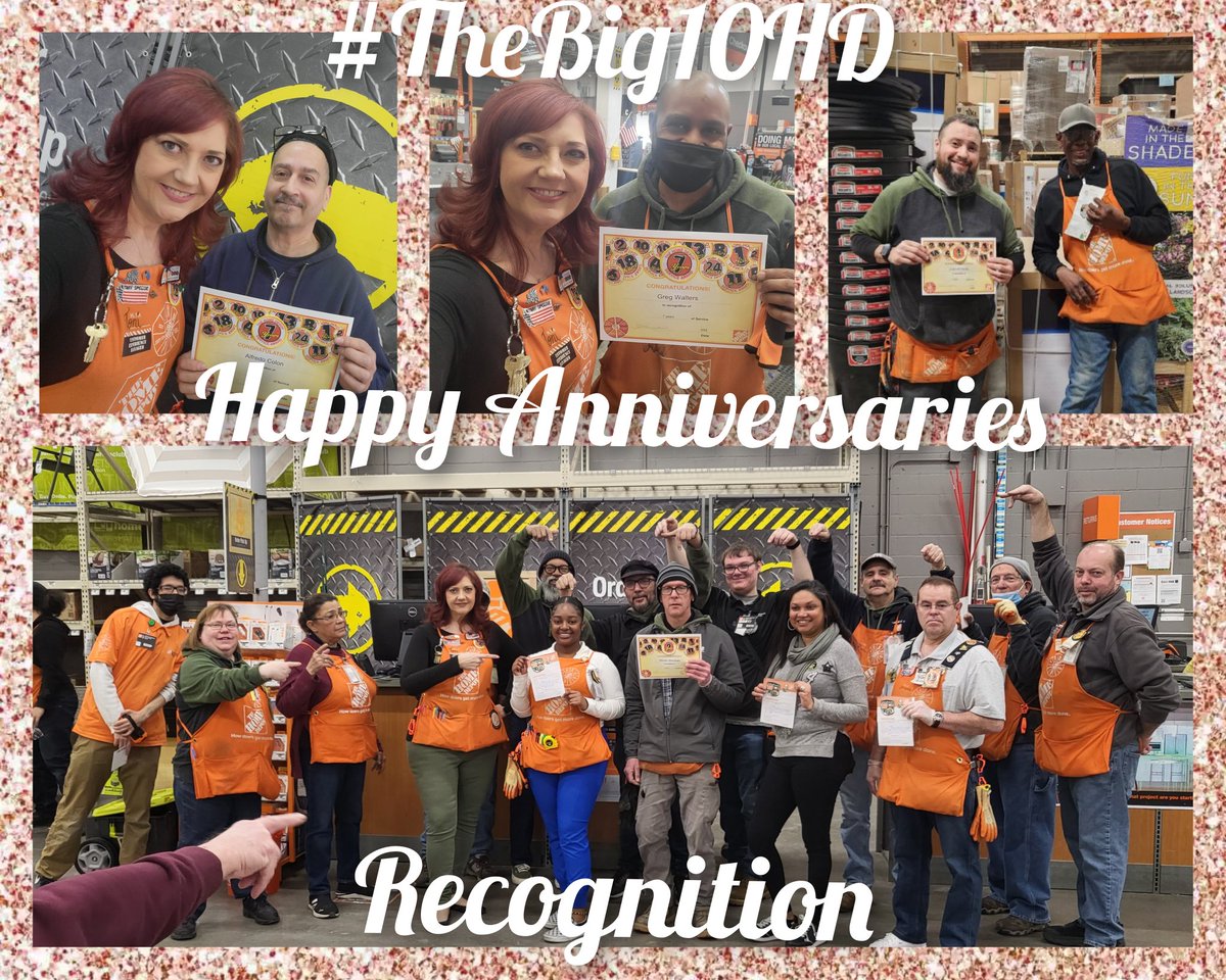 Toni-Michelle Coons (@toni_michelle_c) on Twitter photo #TheBig10HD has some Recognition to shout out:
Anniversaries:Alfredo-7 yrs, Greg-7yrs, Juan-4yrs, and Steve-2yrs.
Albert ๐ฅPlatinum
Homer's to Samoya, Joe C., and Loretta. Congratulations yall!! ๐ <a href="/HouleHeather/">HeatherHouleTHD</a> <a href="/maryanne_stl/">Maryanne St. Laurent</a> <a href="/DianeRaymond26/">Diane Raymond</a> <a href="/TrevorMeinke/">Trevor Meinke</a> <a href="/jane_pisani/">Jane Pisani</a> #TheBig10HD has some Recognition to shout out:
Anniversaries:Alfredo-7 yrs, Greg-7yrs, Juan-4yrs, and Steve-2yrs.
Albert ๐ฅPlatinum
Homer's to Samoya, Joe C., and Loretta. Congratulations yall!! ๐ <a href="/HouleHeather/">HeatherHouleTHD</a> <a href="/maryanne_stl/">Maryanne St. Laurent</a> <a href="/DianeRaymond26/">Diane Raymond</a> <a href="/TrevorMeinke/">Trevor Meinke</a> <a href="/jane_pisani/">Jane Pisani</a>