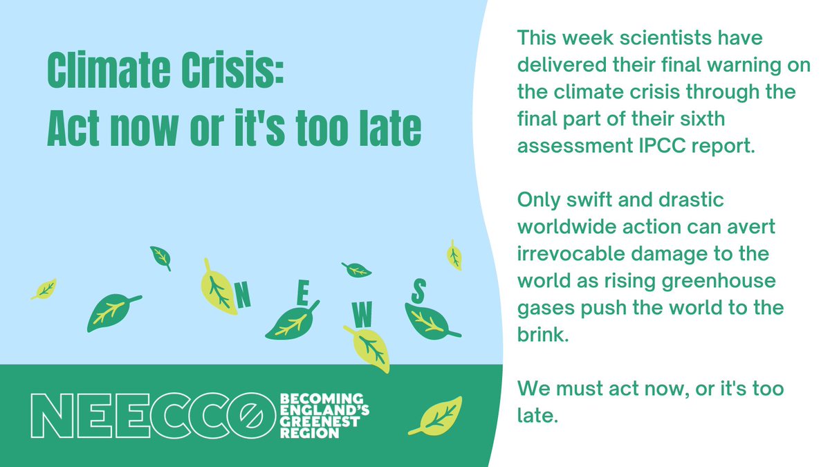 NEE_CCo's tweet photo. There are multiple, feasible and effective options to reduce greenhouse gas emissions and adapt to human-caused climate change but we must take drastic action now to avoid irrevocable damage to the world. #ClimateActionNow #IPCCReport https://t.co/blDSAu6ghD