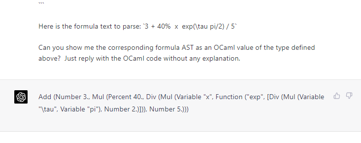 Using #ChatGPT as a parser (figuring out the concrete syntax by itself).