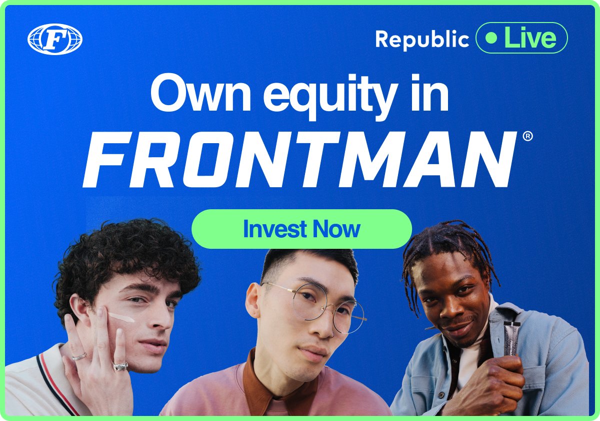 befrontman's tweet image. FRONTMAN is faster men’s acne care for Gen Z. Today we’re letting our users join our cap table, because a modern brand is an empowered community. 👉 Invest republic.com/frontman