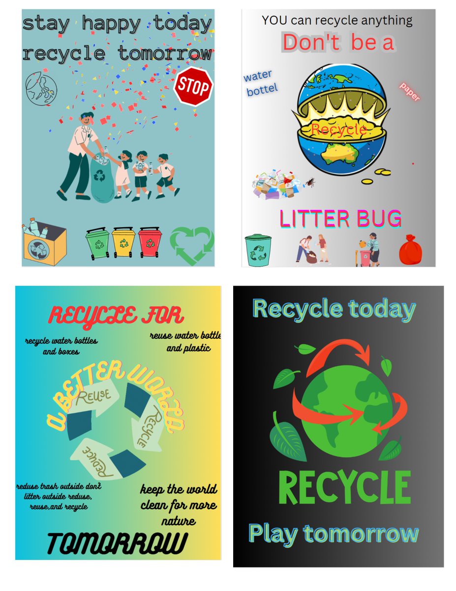 ChiTruong0's tweet photo. Students @PCE_HCS learned how to create their public service announcement poster for their recycling project using @canva during STEM specials with Mrs. @CharlisaDixon. They were so eager to share their final product! #ILoveMyJob #STEMTechCollaboration  @ITS_HCS @drhafza https://t.co/CY3E6AtwQi