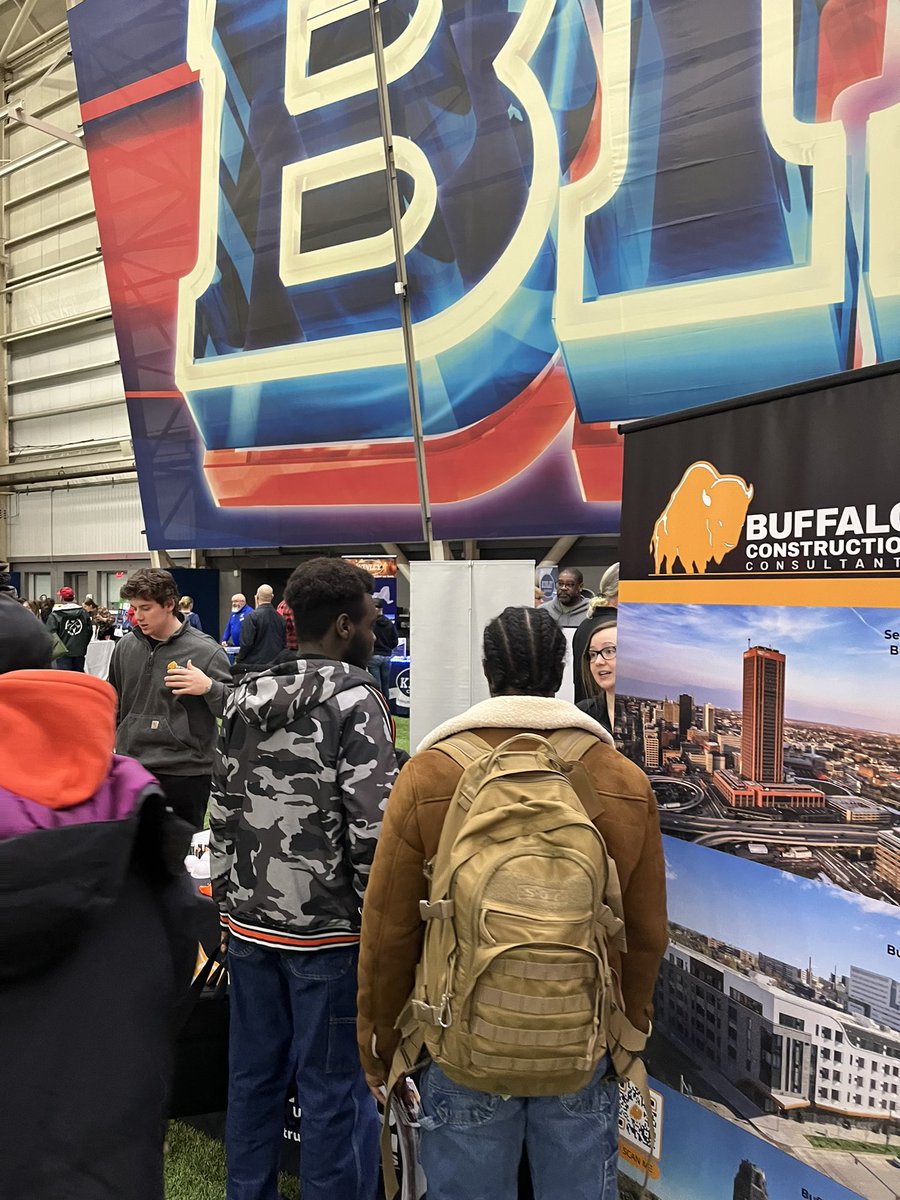 BfloConstruct's tweet photo. Interested in a construction management services or engineering career? Looking for a ‘best place to work’ that offers great benefits, flexibility, &amp; growth? Visit the herd at the @beyourownherous Career Fair! Today until 2PM, find us at @HighmarkStadm 🦬 https://t.co/FCVSUXcnpD
