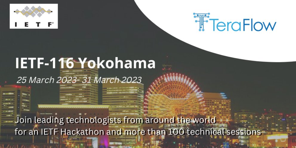 TeraFlow H2020 (@teraflow_h2020) on Twitter photo Don't forget! This weekend! @ETSI <a href="/TeraFlowSDN/">TeraFlowSDN</a>
will be in #IETF116 Hackathon📍 #Yokohama
The <a href="/ietf/">@IETF</a> Hackathon is free to attend and open to everyone. Read more:
➡️teraflow-h2020.eu/events/teraflo…
➡️ietf.org/how/runningcod…
<a href="/LlanOldDog/">Old Dog</a> <a href="/danielkinguk/">Daniel King</a> #controller #SDN #opensource #cloudnative Don't forget! This weekend! @ETSI <a href="/TeraFlowSDN/">TeraFlowSDN</a>
will be in #IETF116 Hackathon📍 #Yokohama
The <a href="/ietf/">@IETF</a> Hackathon is free to attend and open to everyone. Read more:
➡️teraflow-h2020.eu/events/teraflo…
➡️ietf.org/how/runningcod…
<a href="/LlanOldDog/">Old Dog</a> <a href="/danielkinguk/">Daniel King</a> #controller #SDN #opensource #cloudnative