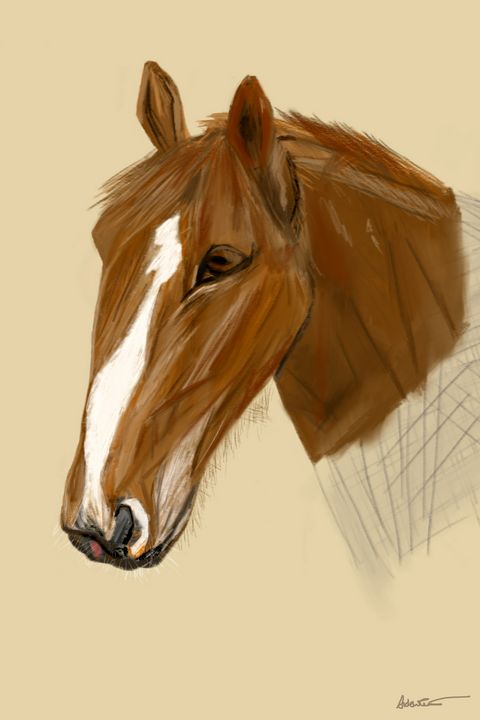 Taibhseil's tweet photo. Art of the Day: "Portrait, male horse 'Captain Jack'". Buy at: https://t.co/jIUleHkV7a https://t.co/4qxlLeBC7l