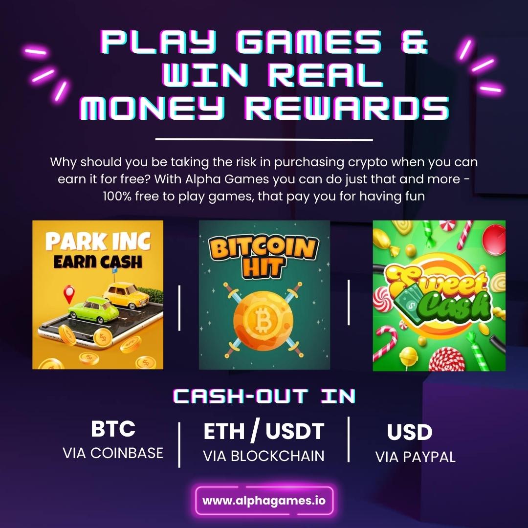 We are proud to announce the official release of Alpha Games! 

Alpha Games is an Alpha Network project where you earn money through PayPal, Coinbase and Blockchain, for playing great mobile games!  🚀

Go to alphagames.io to learn more.