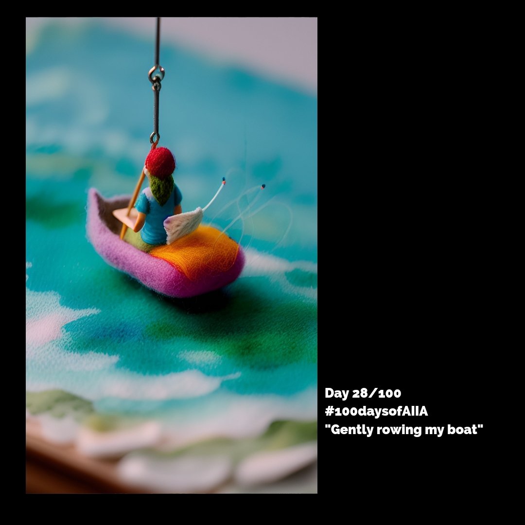 spinnybuns's tweet photo. Day 28/100 #100daysofAIIA
"Gently rowing my boat" up this learning curve of #stablediffusion and greatly appreciate @reallybigname for all his help!
Still struggling with my animations but I know if I keep paddling, I'll get there.
π«Άπ»πΆπ€ #aiart #100dayproject #artist #art https://t.co/uWoNte0mIf