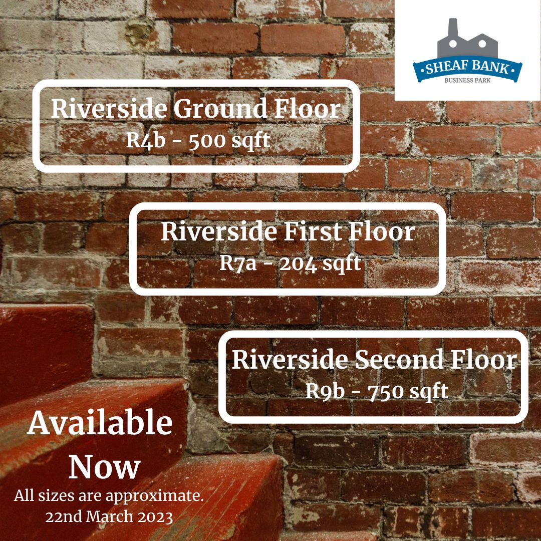 SheafBank's tweet image. The current vacancies at Sheaf Bank!

We don't have many units available currently. All three options are on the Riverside Block and offer something for all needs from 204 to 750 square feet.

#office #sheafbank #sheffieldissuper #smallbusinessuk #rent #studio #riverside