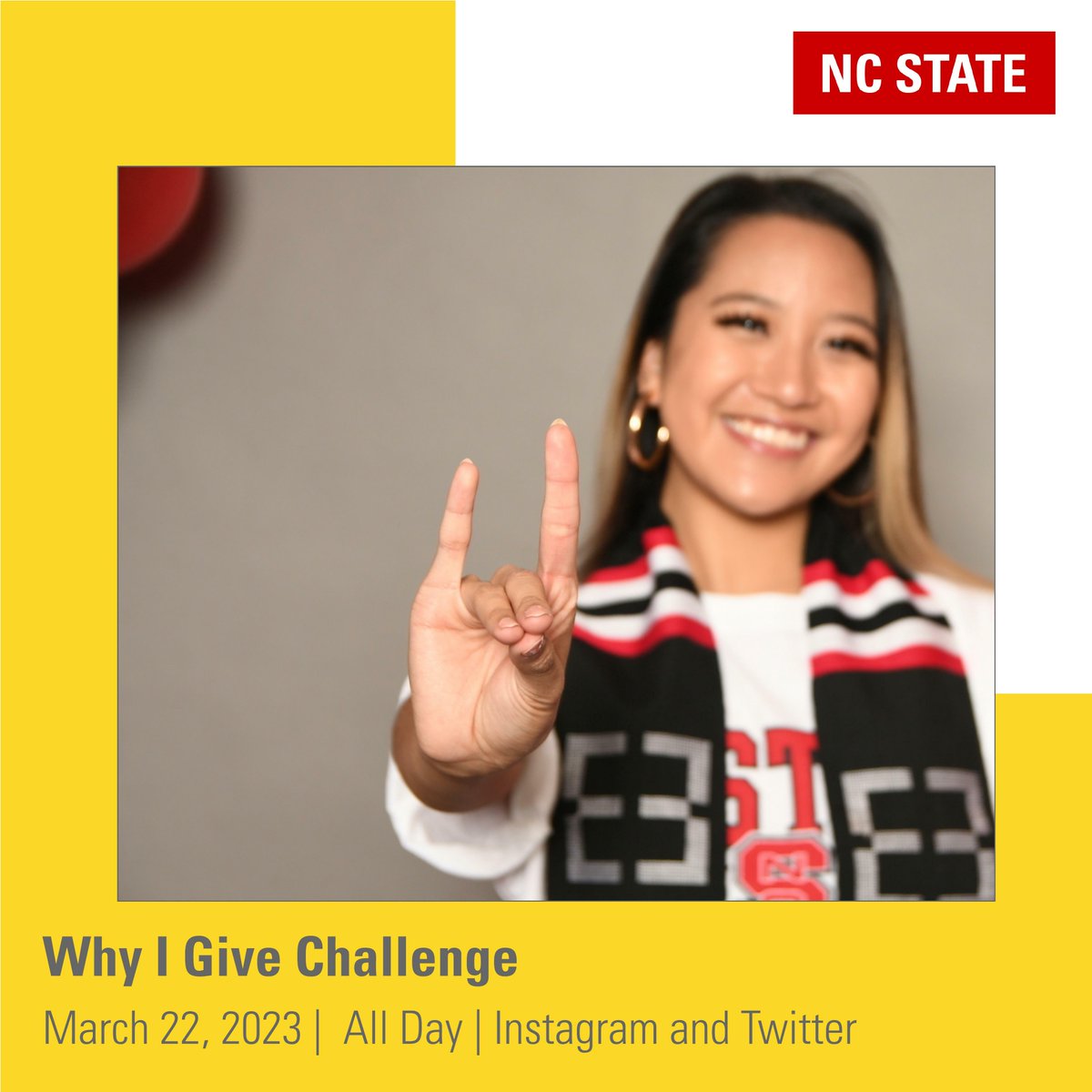 Fill in the blanks and tell us your “why”: I’m #GivingPack to <a href="/ncstatemsa/">MS Analytics</a> on <a href="/NCState/">NC State University</a> Day of Giving because _____ [insert reason]. Join me! Dayofgiving.ncsu.edu