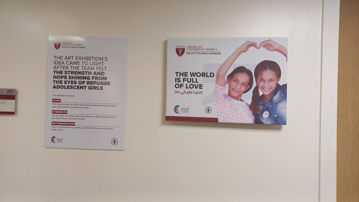 abk_maya's tweet photo. Did you check the wonderful portraits of Amenah's project at Van Dyck Hall 3rd floor? 
Inspiring messages by Syrian refugee girls spreading hope, strength and determination🌸 https://t.co/dT2laYZtKT