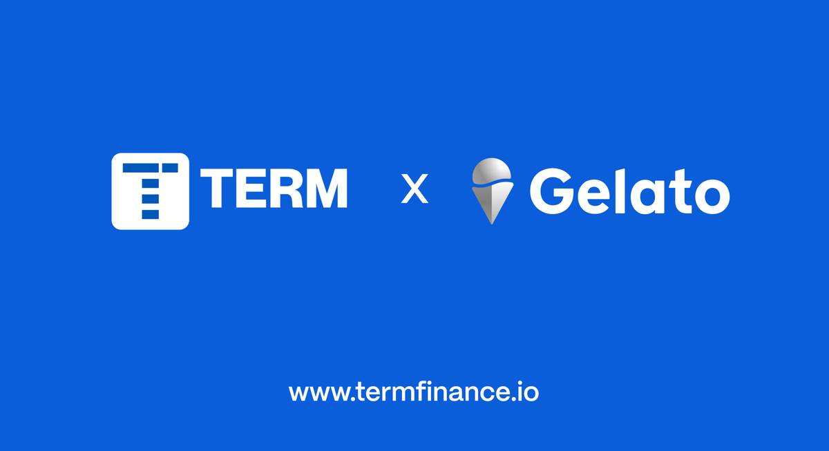 term_labs's tweet photo. It’s been sweet using Web3 Functions by @gelatonetwork, which allows Term to decentralize automation of the protocol🍦

With Gelato Nodes, Term is cherry-picking protocols like @graphprotocol to automate auctions in a serverless, decentralized, secure &amp; scalable manner https://t.co/3HiBXKxV3p