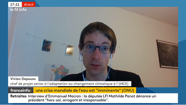 I4CE_'s tweet photo. #InitiativeClimat ✅ 🔍 #JournéeMondialedeLEau

@vivian_dps d'#I4CE était en direct sur @franceinfo pour parler de la crise mondiale de l'eau "Sur quoi on peut mettre des moyens pour mieux se préparer et anticiper ?"

Il parle notamment de cette étude : 
👉https://t.co/0psVB6ko7V https://t.co/IQVAyRPo1z